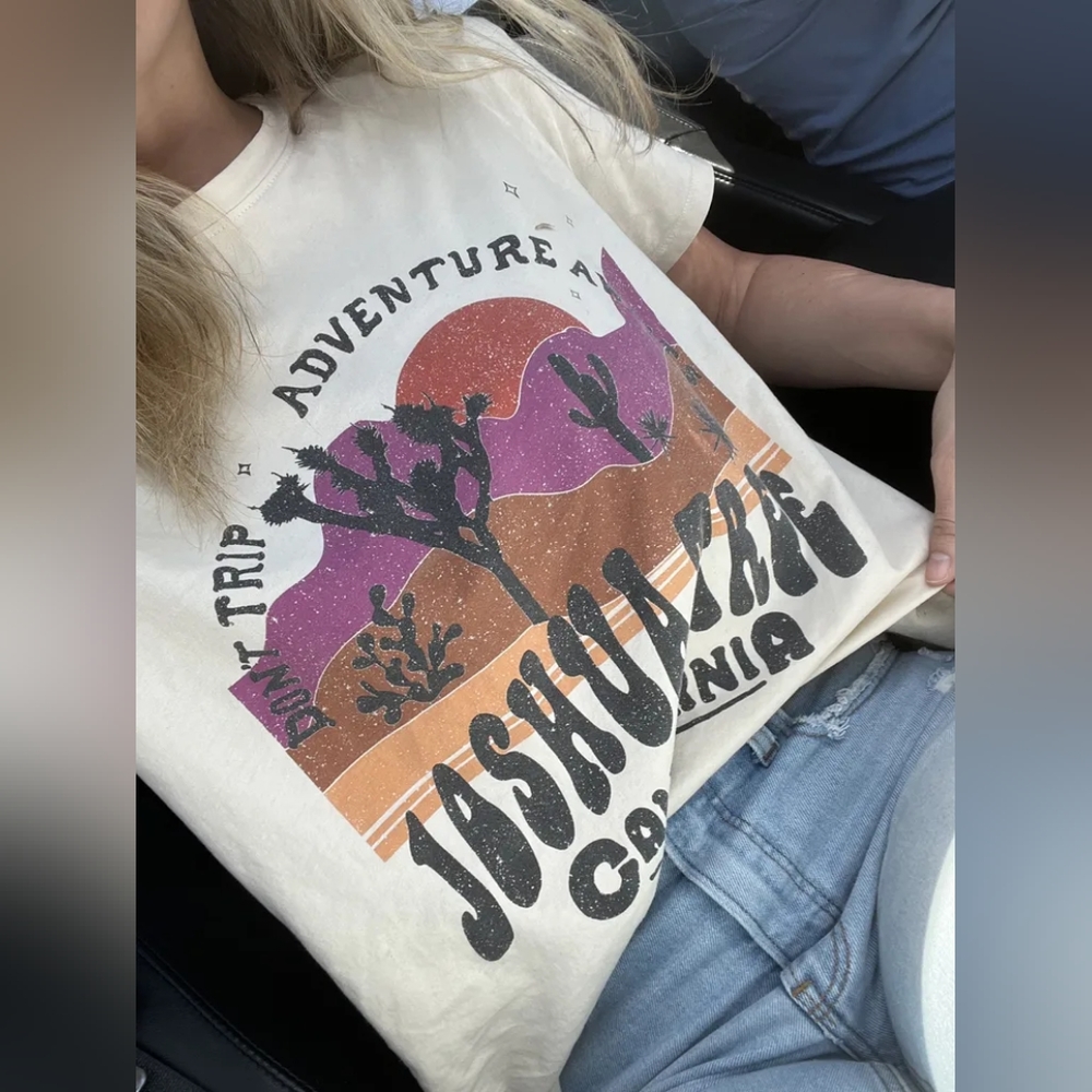 Show Me Your MuMu Joshua Tree Graphic Tee in Cream with Purple & Orange
